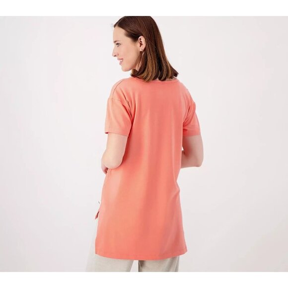 Koolaburra by UGG Jersey Short Sleeve Tunic Top Womens XS Faded Rust T Shirt NEW - Picture 2 of 8